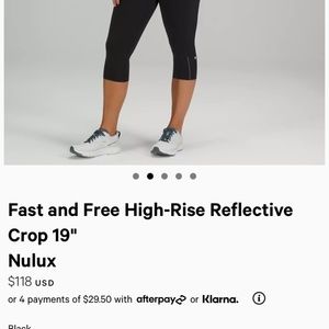 Lululemon Fast and Free Reflective Crop